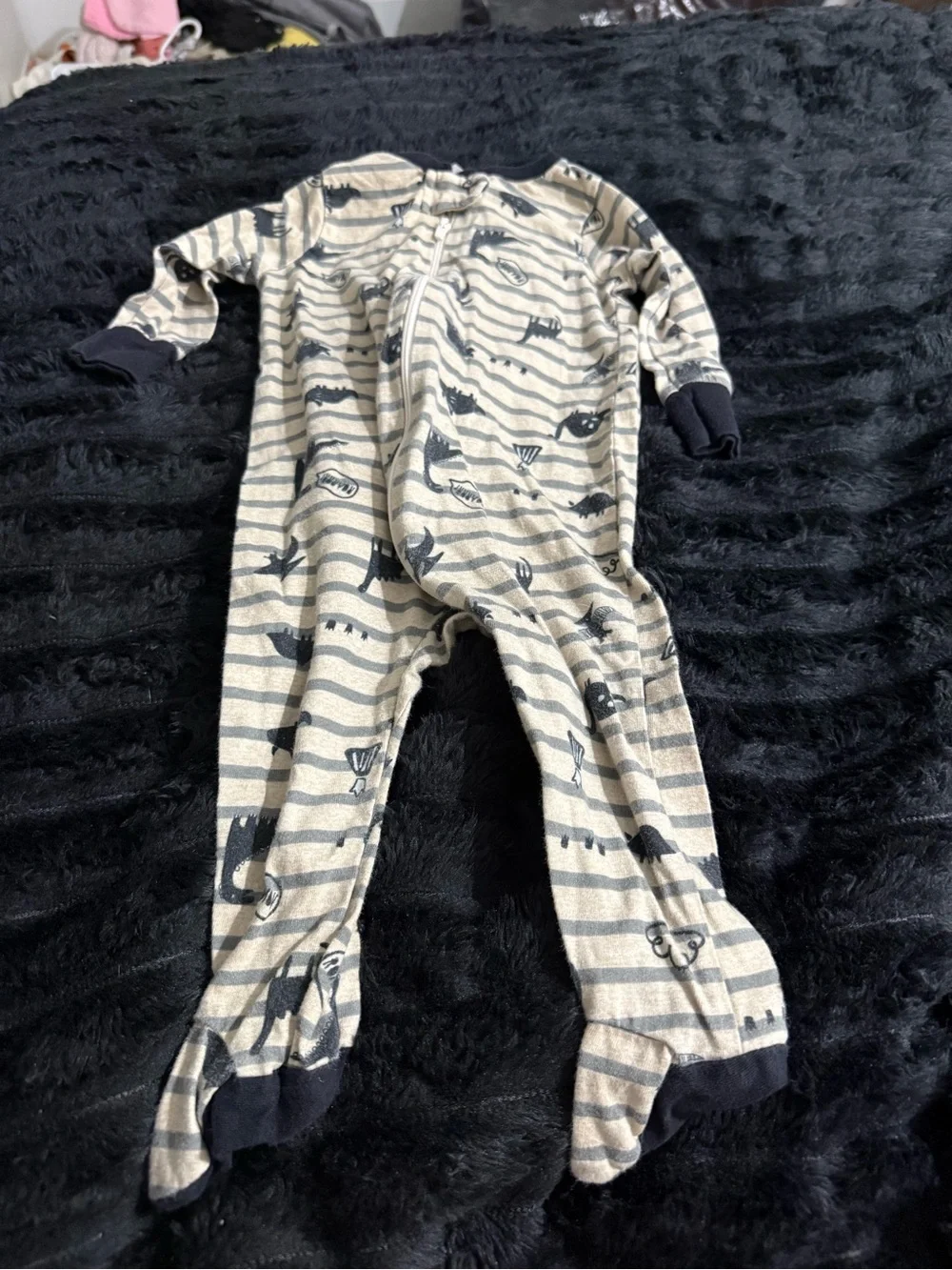 Footie sleepers 14 - Blue, White, Gray, Tan Patterns